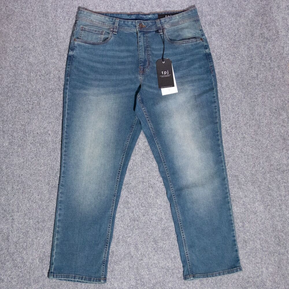 NWT The Perfect Jean NYC Athletic Fit Cowboy Yellow Tint Blue Stretch Jean 36x28